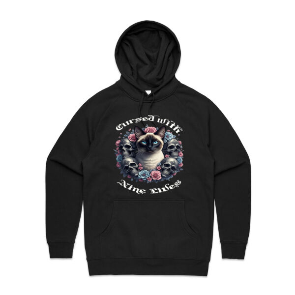 CURSED WITH NINE LIVES Siamese Cat Hoodie Thumbnail