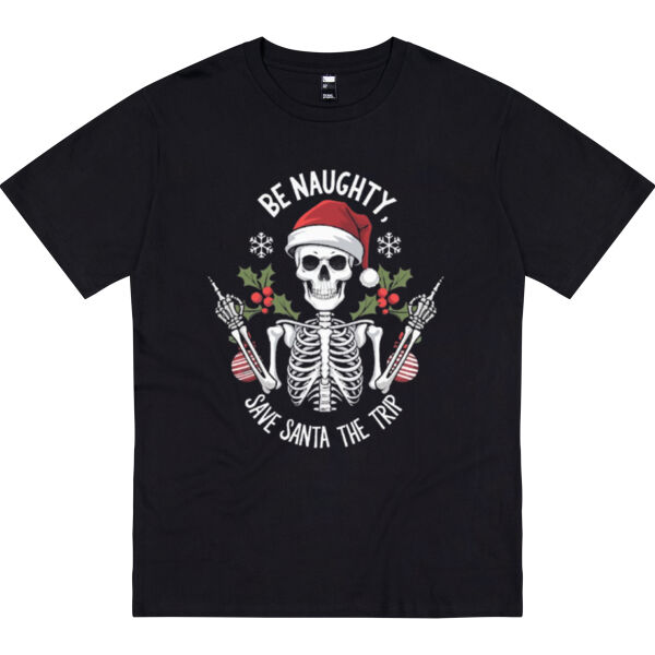 BE NAUGHTY SAVE SANTA THE TRIP Tee Thumbnail